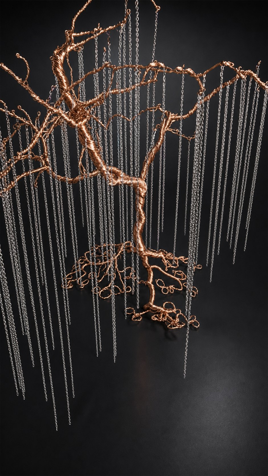 Large copper weeping willow tree by B&B Creations - full view
