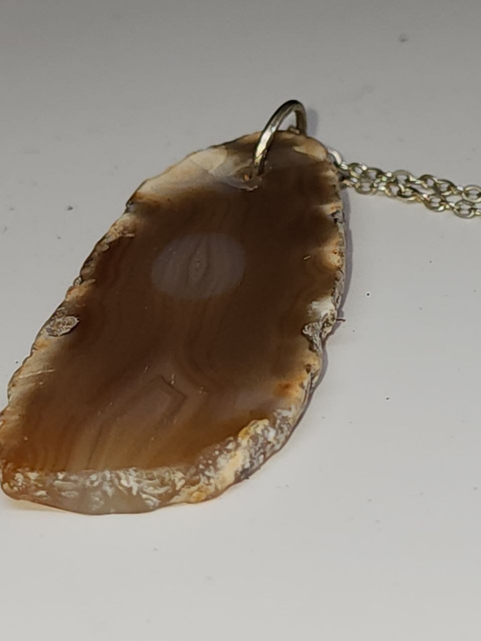 Cut & Polished Agate Sterling Silver Necklace