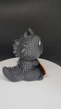 Custom Grumpy Dino 3D printed keychain or desk decor - view 1