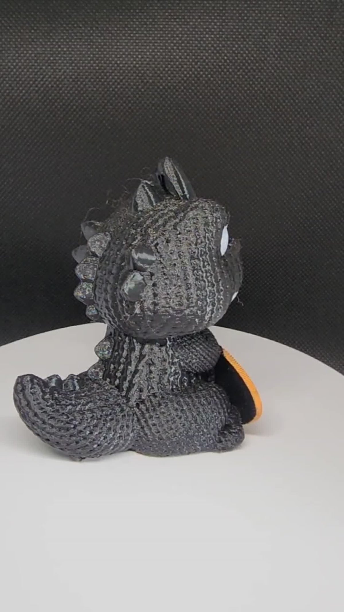 Custom Grumpy Dino 3D printed keychain or desk decor - view 1