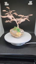 Small copper wire tree on agate stone - view 1