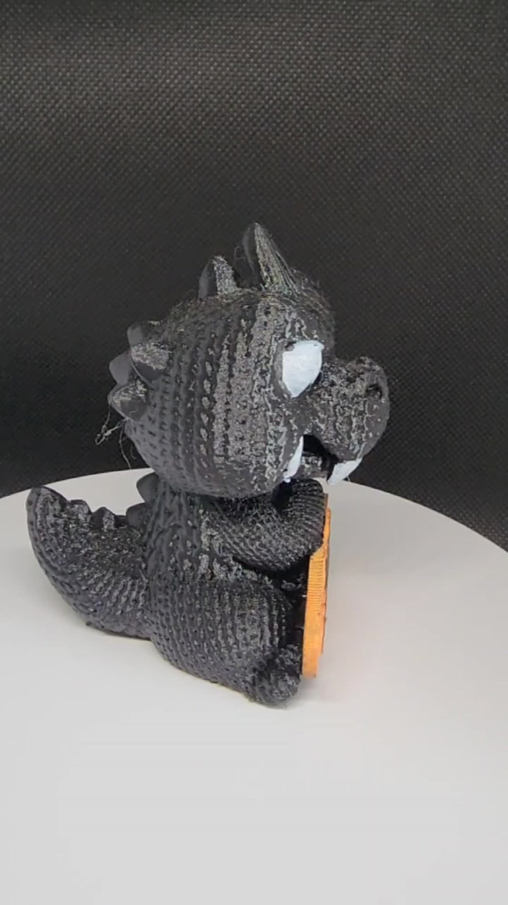 Custom Grumpy Dino 3D printed keychain or desk decor - view 2