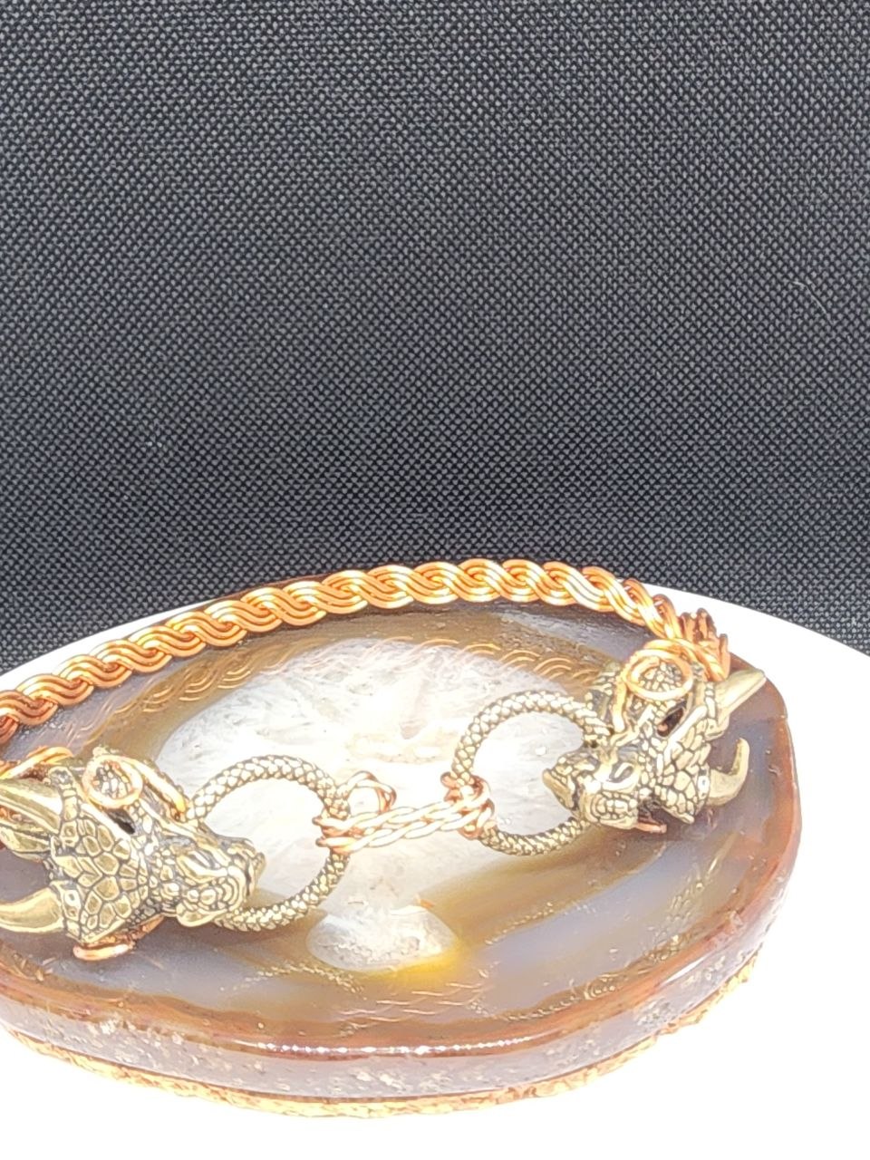 Wire-Wrapped Cabochon Dragon Bracelet